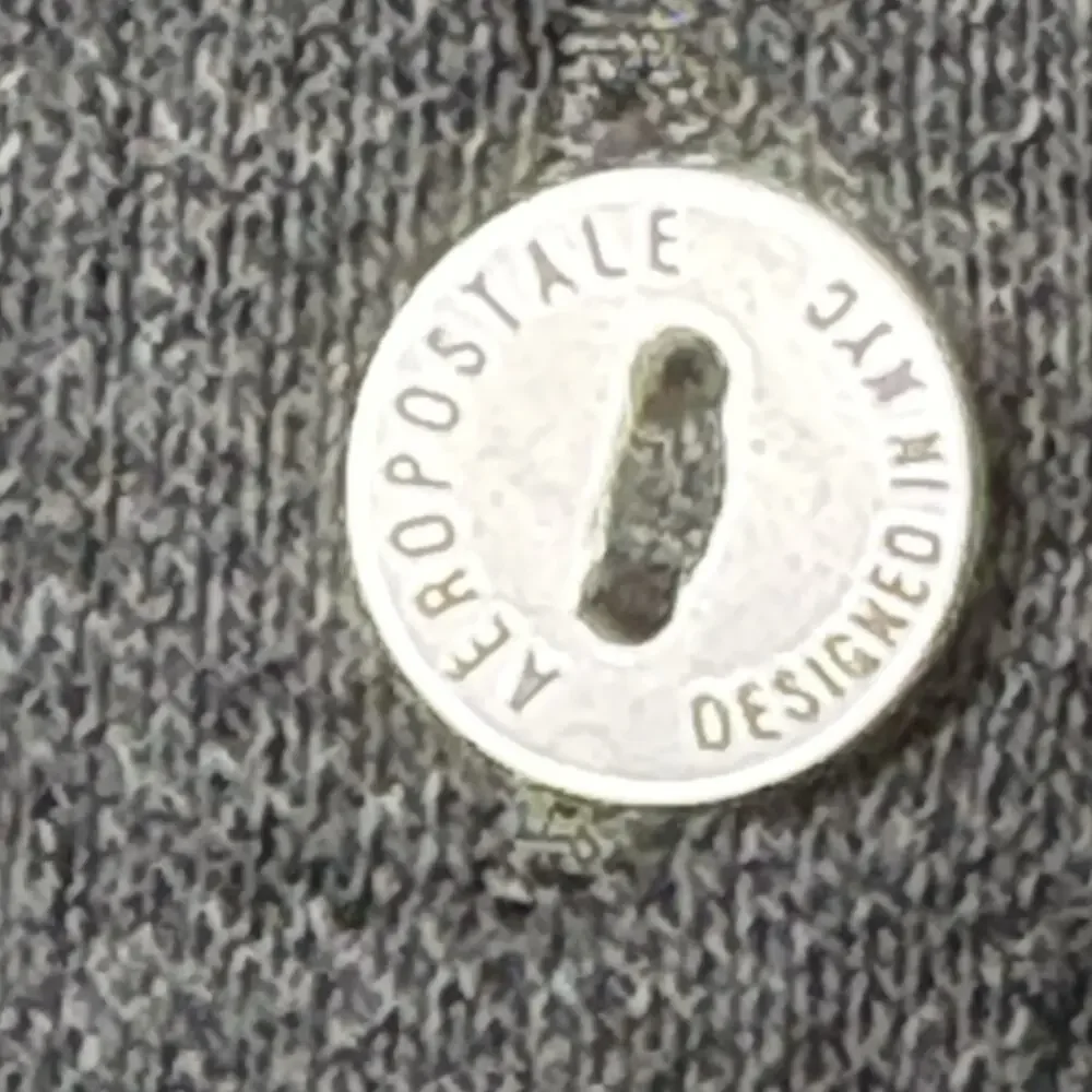 Aeropostale Polo Shirt Women Size XL A87 logo 5-Button Pique School Uniform Gray - Picture 3 of 8